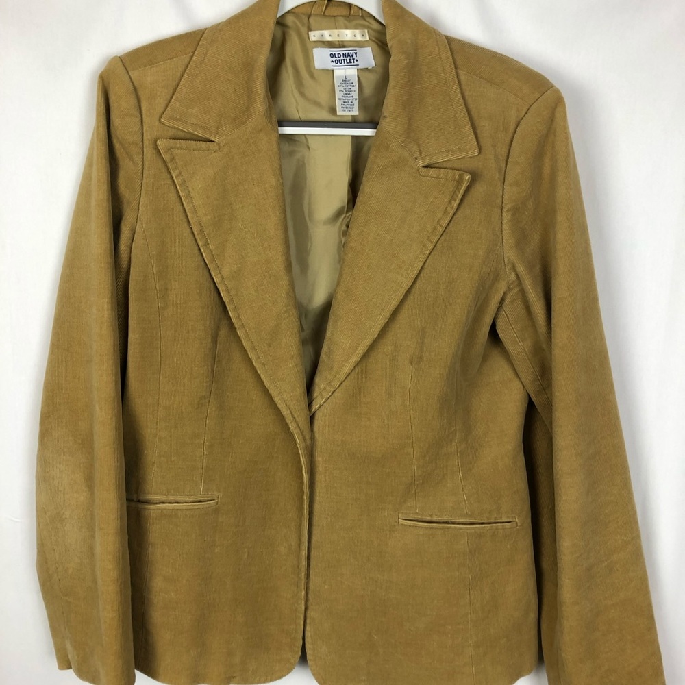 Old Navy Outlet Women Blazer L Stretch Camel Creme